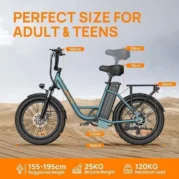 URLIFE E20 - Bicicletta elettrica da 20" con pneumatici larghi - immagine 5