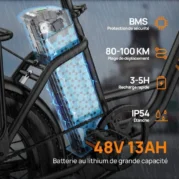 URLIFE E20 - Bicicletta elettrica da 20" con pneumatici larghi - immagine 4